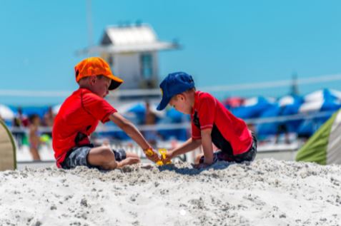Giant Sandbox for kids at the sugar sand festival on Clearwater Beach